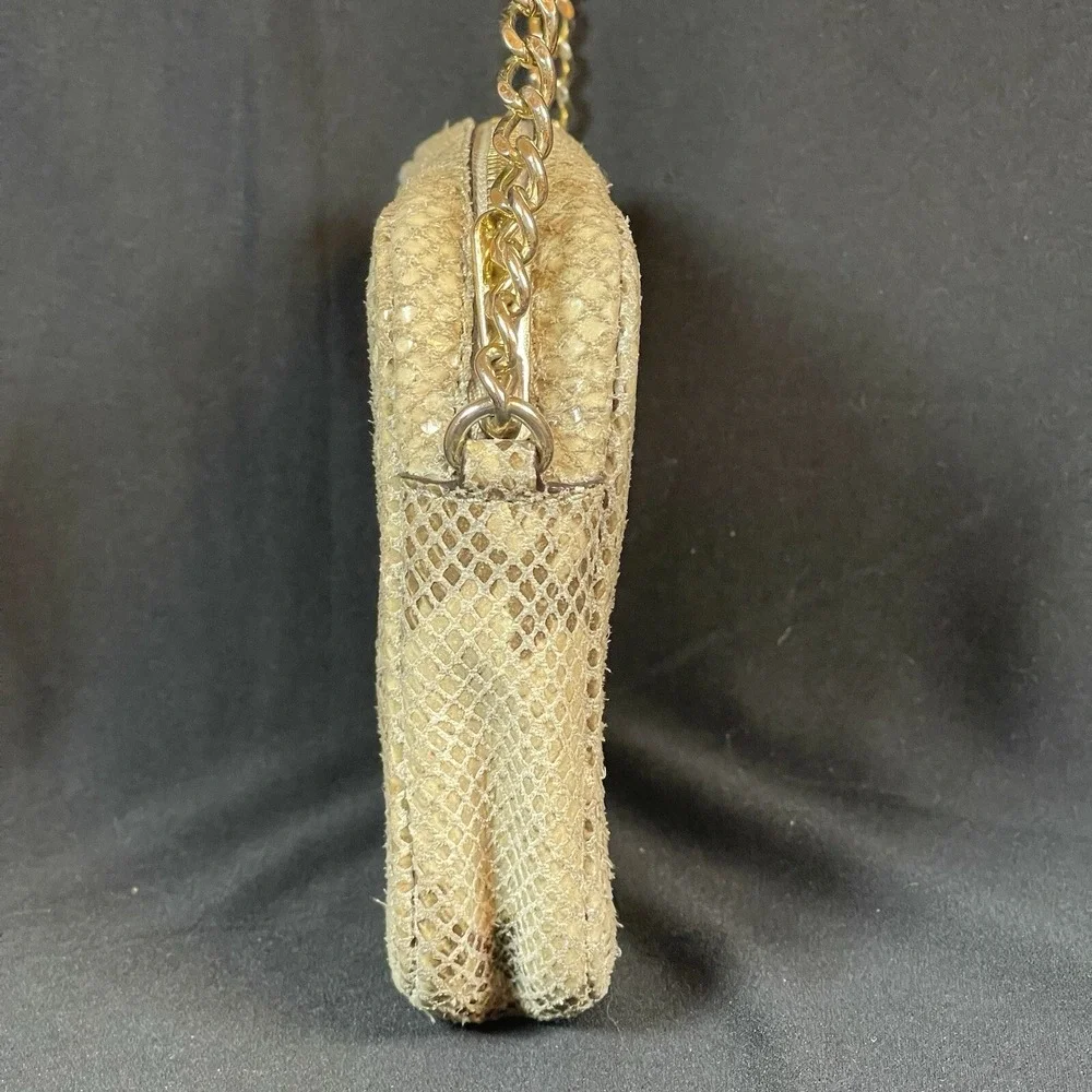 Michael Kors Uptown Astor Snake‎ Skin Crossbody Bag Purse Chain Strap Studded